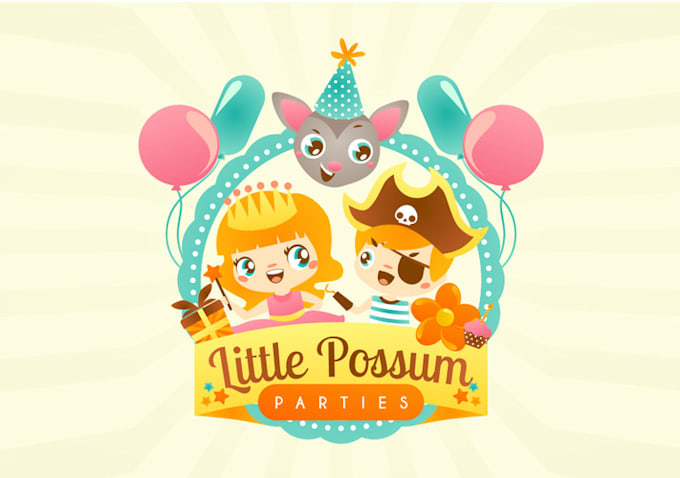 design vibrant little possum parties logo
