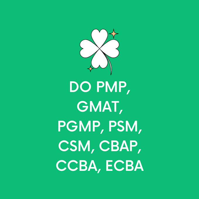 do pmp, gmat, pgmp, psm, csm, cbap, ccba, ecba