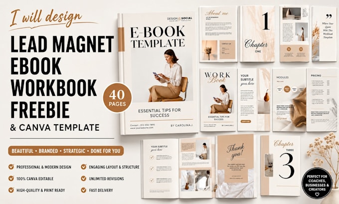 create canva ebook design PDF lead magnet freebie workbook journal ebook layout