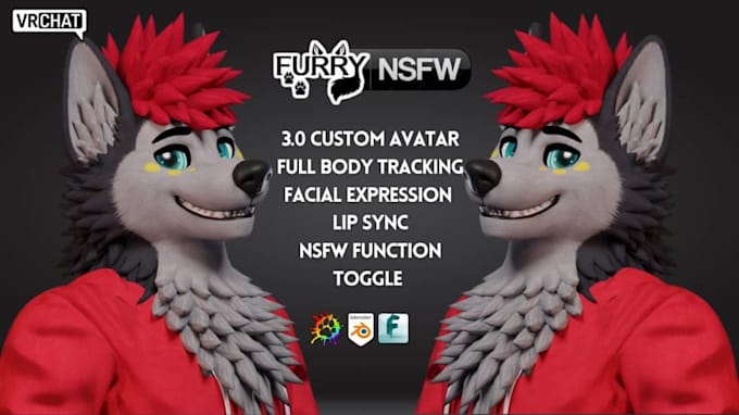 create realistic 3d furry vrchat avatar, vtuber model, nsfw vrc model, vseeface
