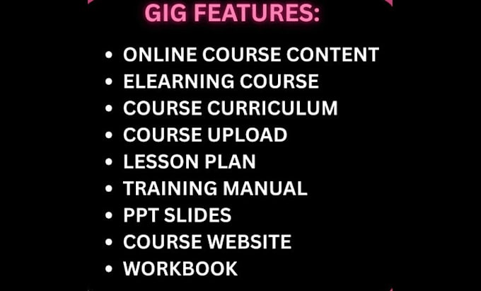 create online course content course curriculum lesson plan course creation PPT