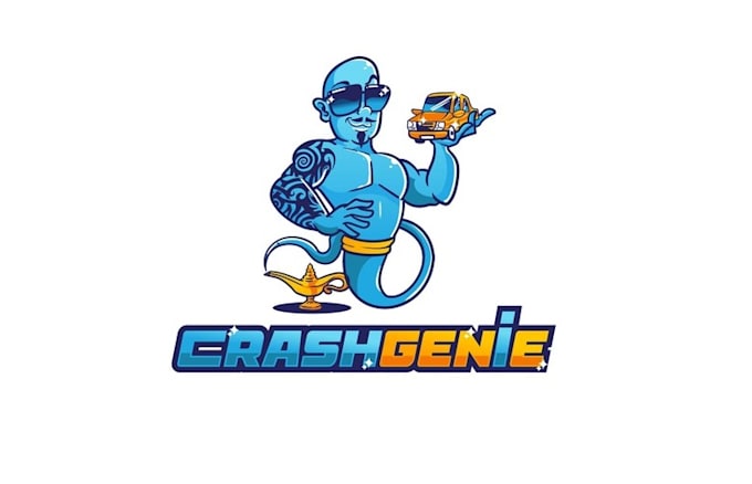 design crash genie household name logo