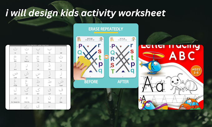 design kids activity sheet or worksheet in any subject