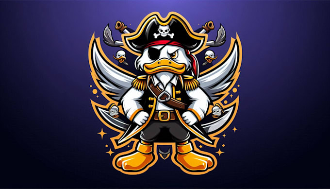 design duck pirates t shirt logo with unique identity