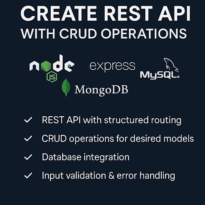 be your node js developer for developing apis