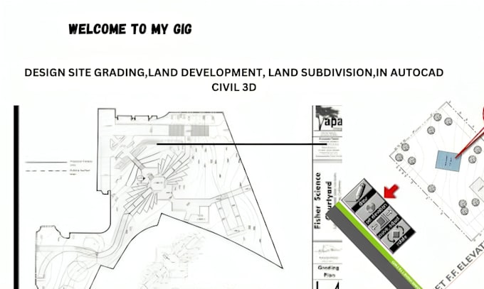 create site grading plan, contour map for land development, drainage design