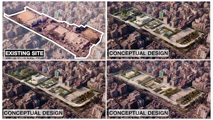 make realistic architecture renders from drone or aerial photography