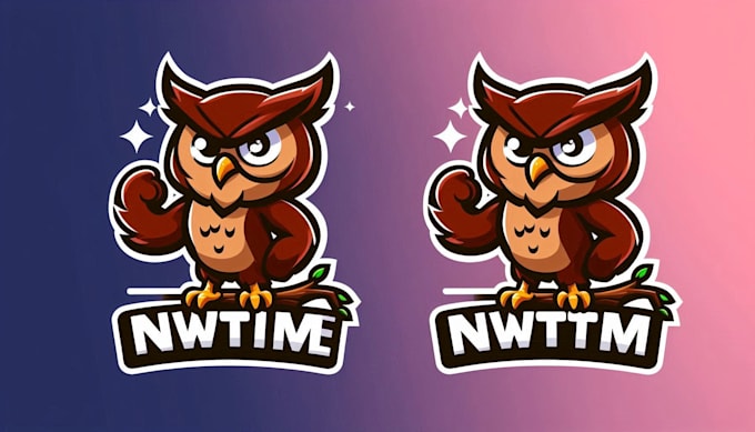 make a brown owl mascot logo for you with new concept