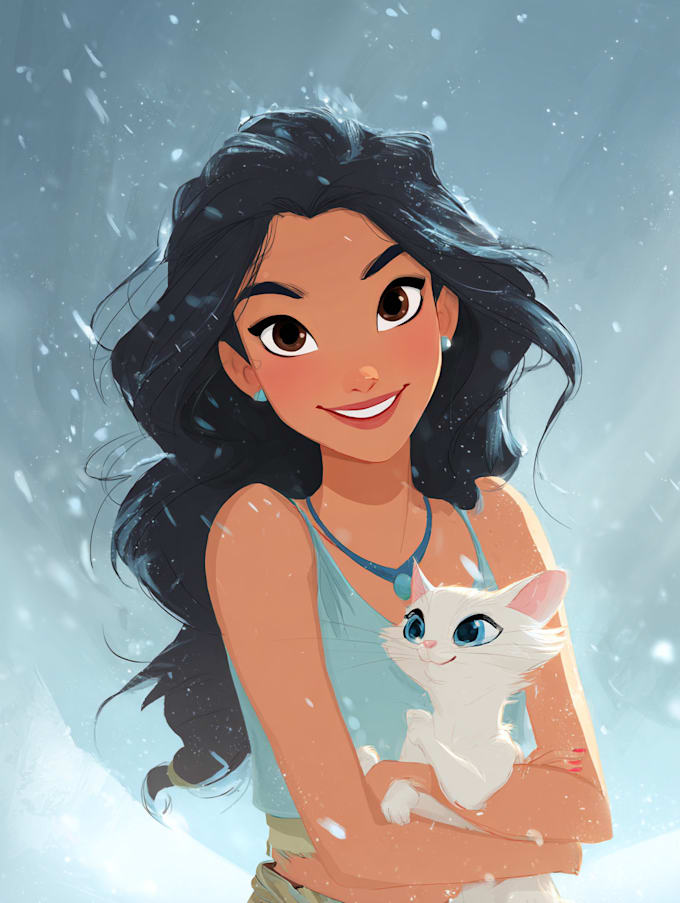 draw disney cartoon illustration for you