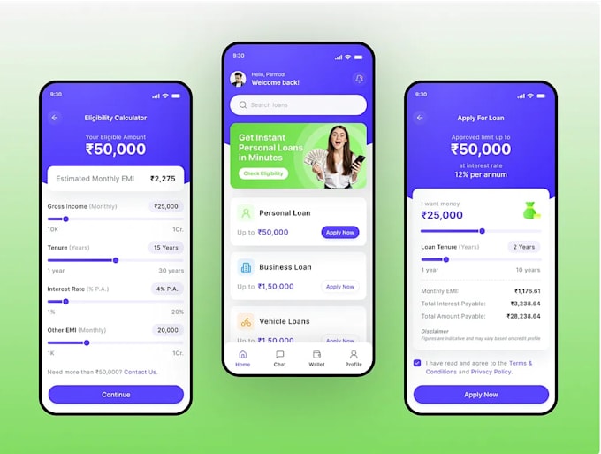 create loan app, credit score app, bnpl app, loan calculator app