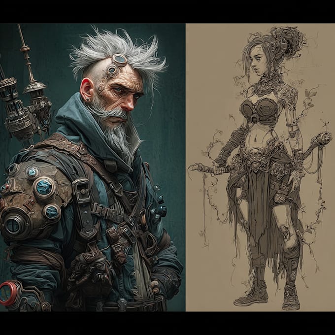 Create a fantasy character concept art by Kedumetontle | Fiverr
