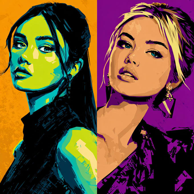 draw a professional pop art portrait