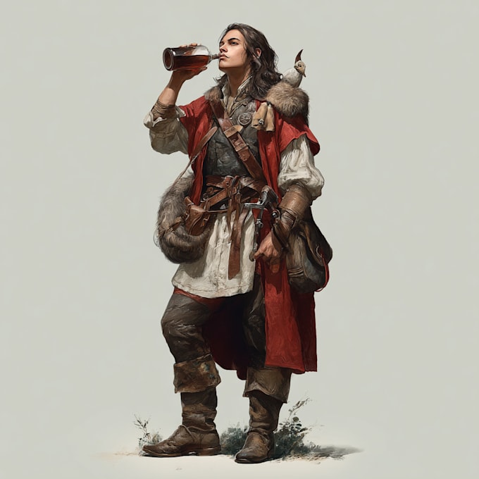 illustrate  high quality dnd character illustration