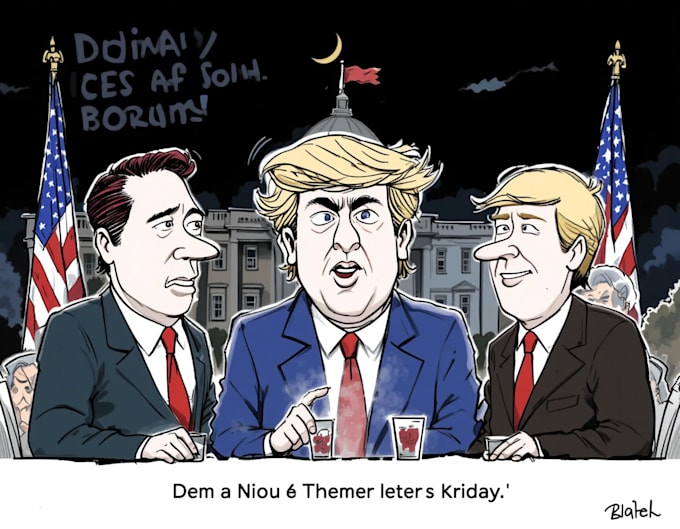 create a political or satirical cartoon