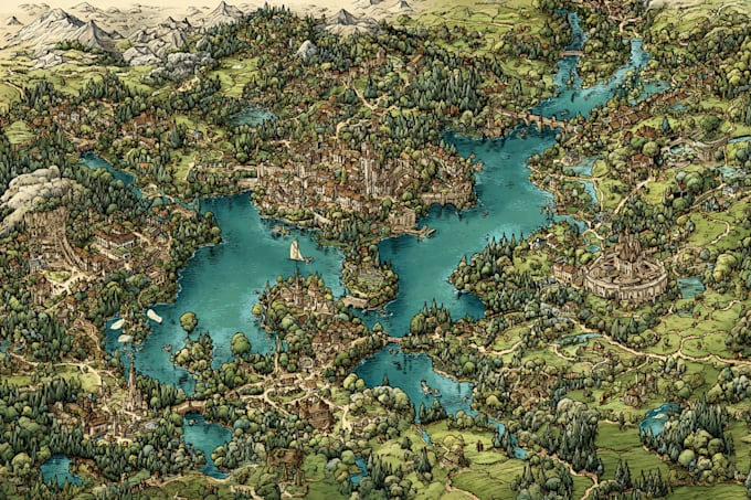 fantasy map design map illustration fantasy map