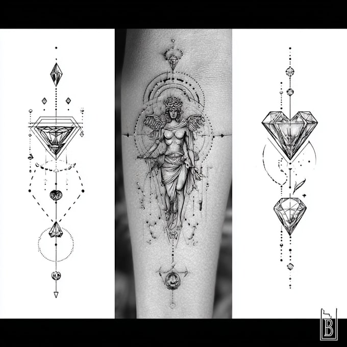 create geometric, fine line or micro realism tattoo design