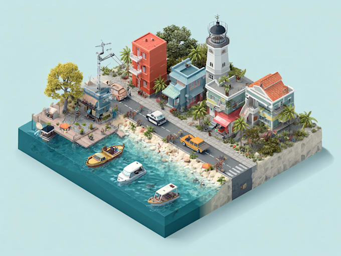 create 2d isometric illustration or map