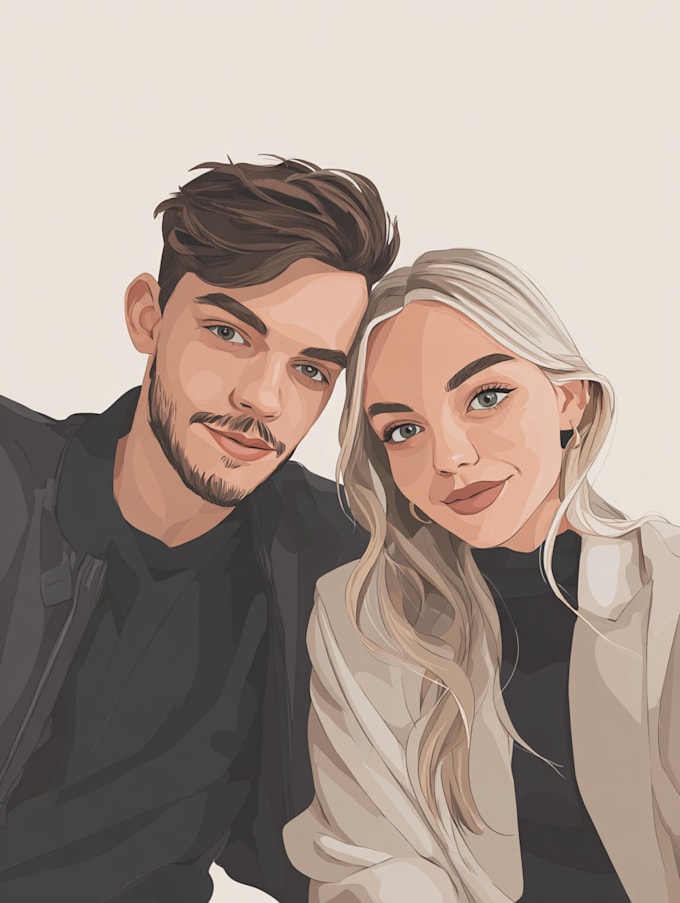 draw a couple portrait illustration