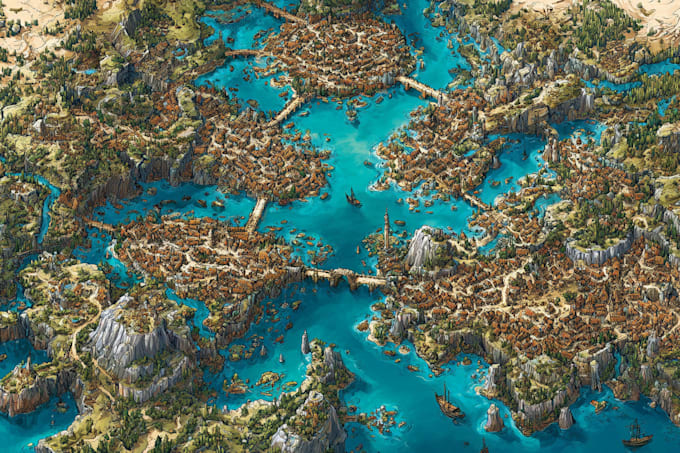draw event, tourist, and fantasy map illustration