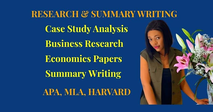 do business research, economics case study analysis, articles summary assigned