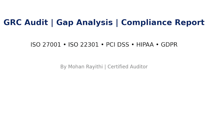 audit your grc system and provide a detailed gap analysis and compliance report