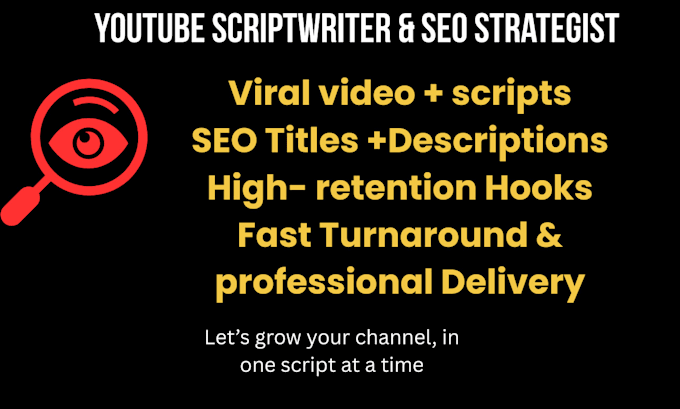 write viral youtube scripts with SEO titles and description