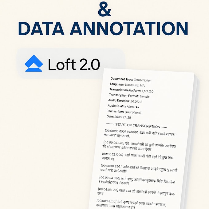 do transcription and translation job by using loft in nepali