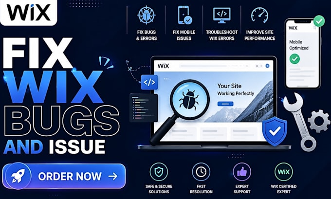 fix wix site bugs troubshoot wix error fix wix studio fix wix mobile issue