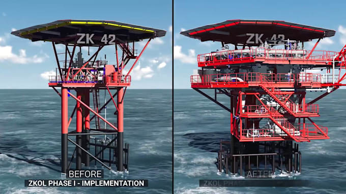 create 3d industrial animation oil and gas offshore drilling rig explainer video