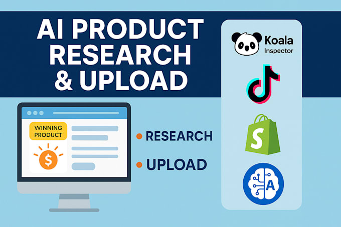 products research upload products using ai tools like minea, ecomhunt, koala