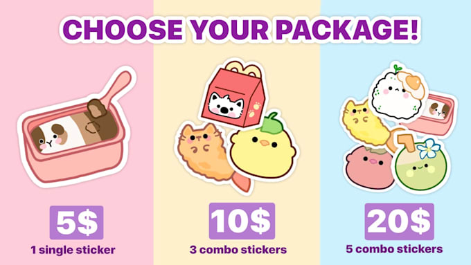 draw cute kawaii doodles, stickers illustration