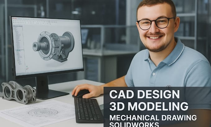 Do 3d print design, 3d cad design, 2d drawing in solidworks by ...
