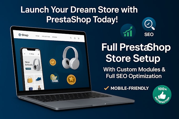 create prestashop store module ecommerce business website full seo optimization