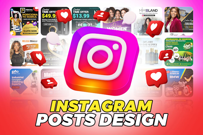 design professional instagram posts and linkedin banner
