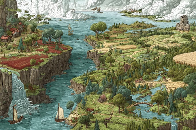 map illustration fantasy map design map maker vector map