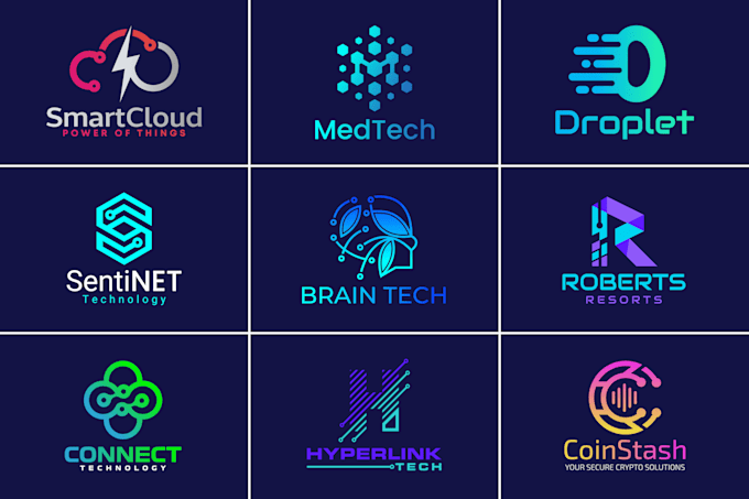 design minimalist technology crypto tech app icon saas security startup logo