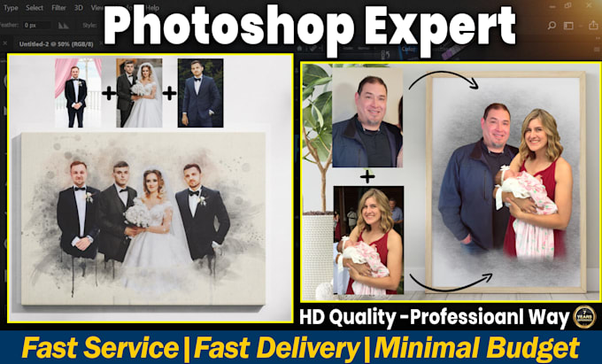 multiple images into 1 photo merge blend composite combine in professional way