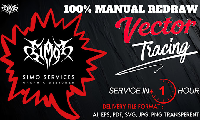 manually vectorize logo redraw