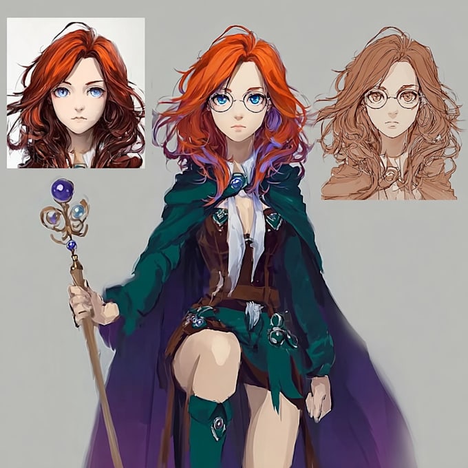 Make a character design and concept art in anime style by Coyuxin | Fiverr