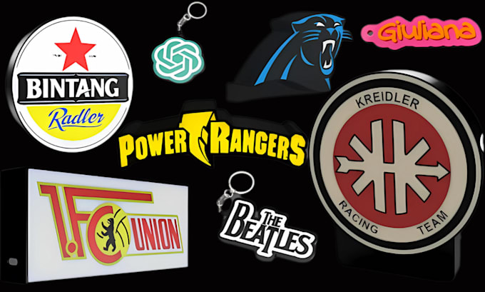 design 3d lightbox logo keychain coasters ready for 3d printing in 3mf or stl