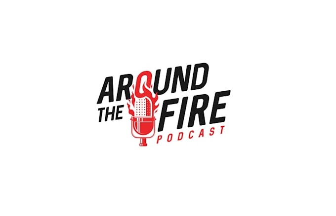 design podcast called around fire logo