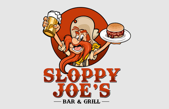 design sloppy bar grill great fun logo