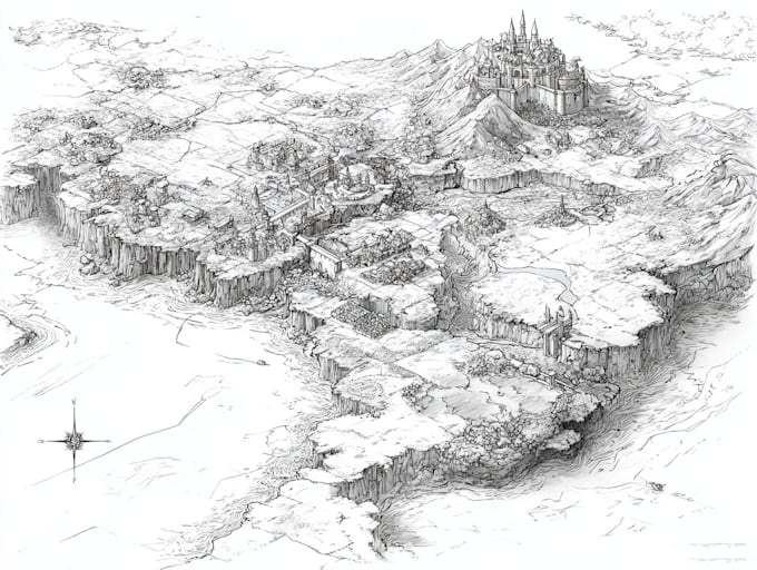 draw your fantasy map sketch