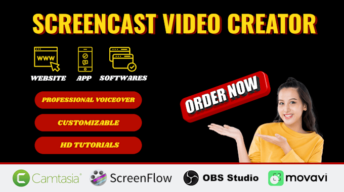create screencast tutorial or explainer video for website or apps