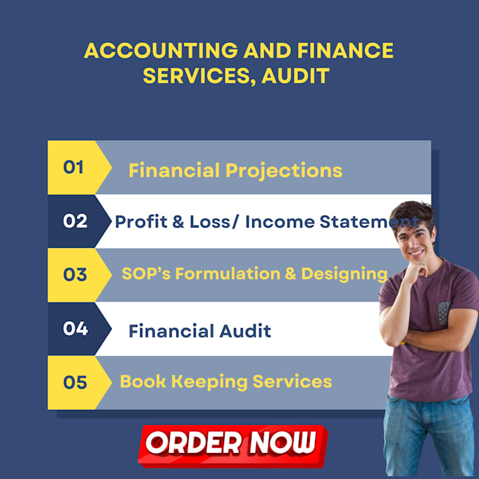 make financial statements, audit, book keeping,