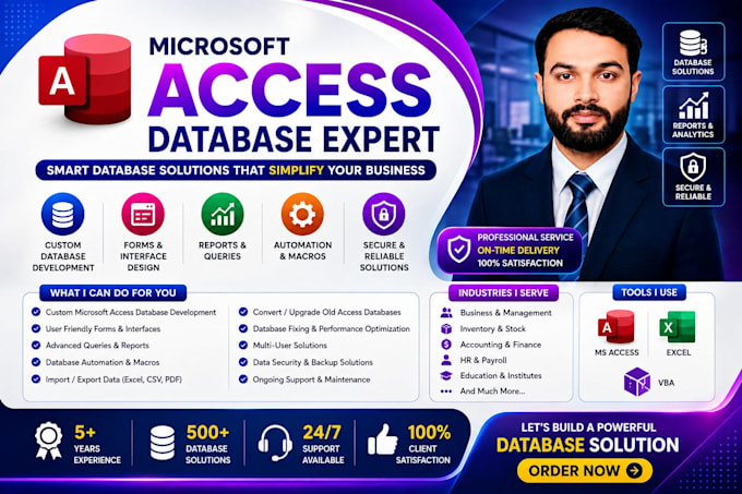 develop ms access database assignments and projects