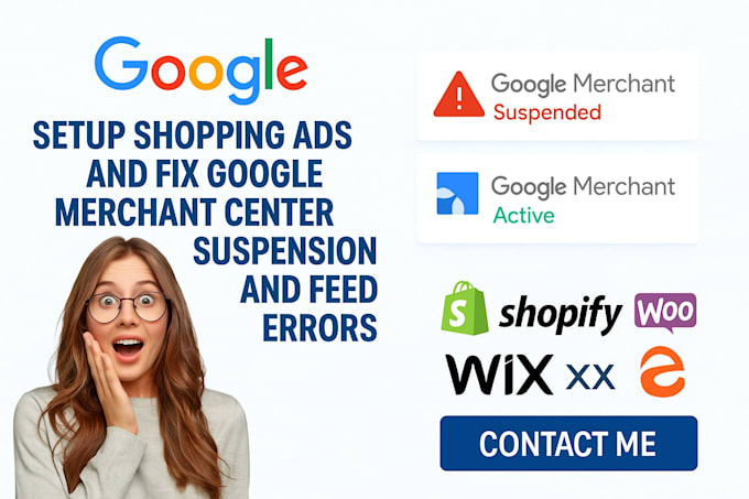 setup shopping ads fix gmc suspension misrepresentation gtin code feed errors