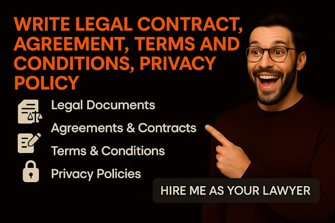Escribir contratos legales acuerdos términos y condiciones y