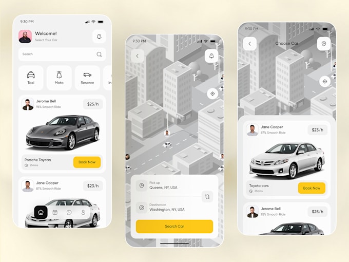 develop taxi booking app, ride sharing app, limousine app