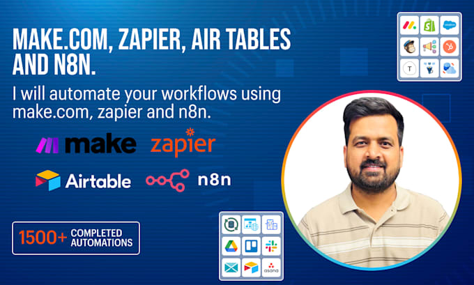 use zapier, n8n, make and airtable expertly to automate